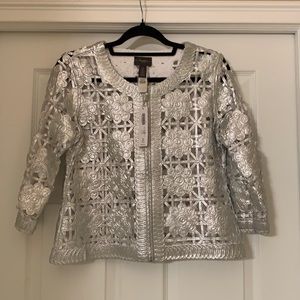 Chico’s Foil Laser Cut Jacket, size O Petite